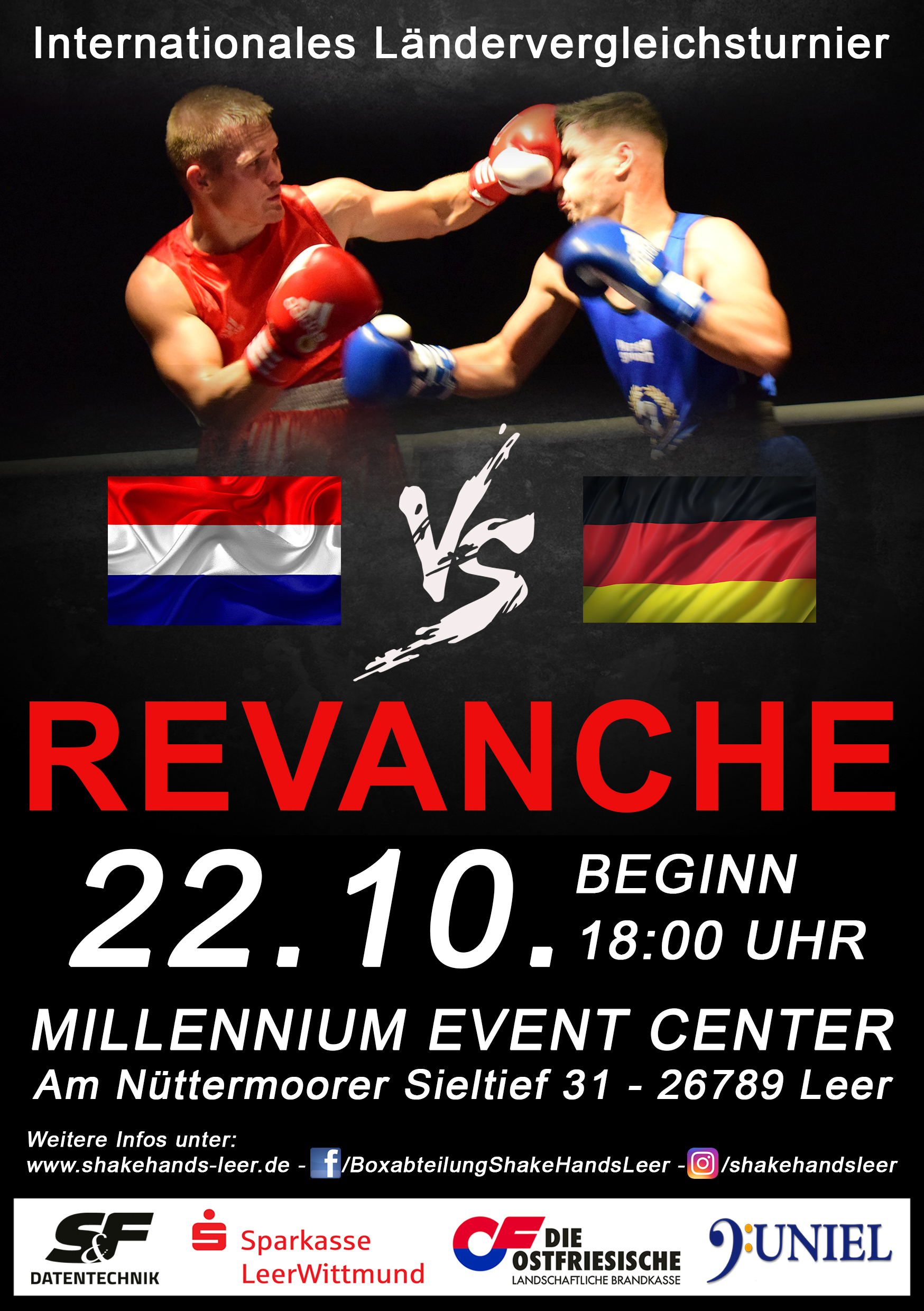 Boxveranstaltung in Leer: Revanche NL vs. NDS am 22.10.2022